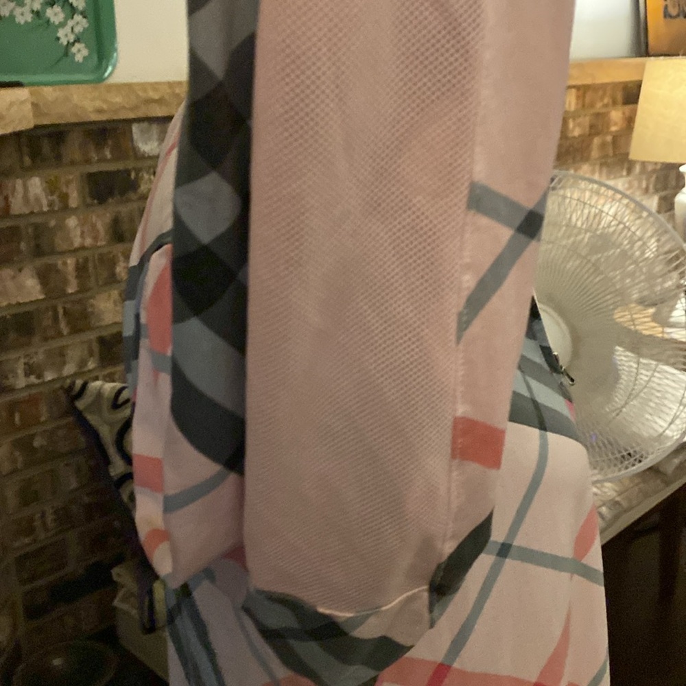 SAN SOLEIL UPF 50 long sleeved top shirt. Fun pink and gray diagonal plaid. - Picture 8 of 10